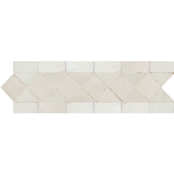 Mosaic House Moroccan tile Dfira MRB 1 White,    solid zellige, mosaic, zellij, field, pattern, glaze, simple, classic, octagonal 